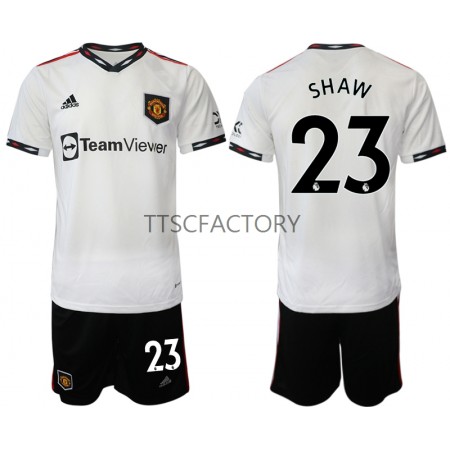Billiga Fotbollströjor Manchester United Luke Shaw 23 Barn Borta tröja 2022/23 Kortärmad